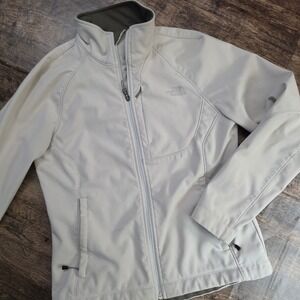 THE NORTH FACE Apex Bionic Jacket Women Small‎ Cream Softshell Windproof Fleece